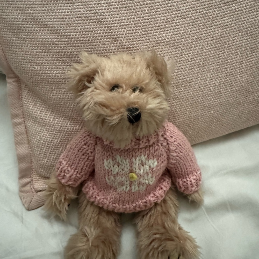 Berkeley Designs Bear with Pink Daisy Knit Sweater